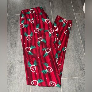 LuLaRoe Red and Green Festive OS Leggings | Christmas | Holiday